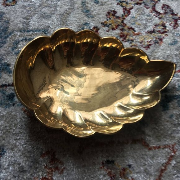 Other - vintage brass catchall leaf dish